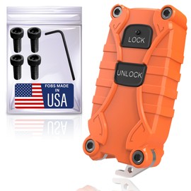 Dubbs Hardware Key Fob Shell Replacement for Toyota Remote - Fits HYQ12BBX HYQ12BAN | Lock Unlock Panic - Housing Case with Bottle Opener - No Electronics Included - (Blaze Orange, 2 Button)