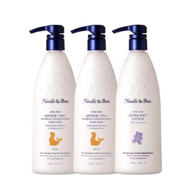누들앤부 [키즈바스3종] 대용량 킨더3in1 2개, 로션 1개 473ml 세트 [Kids Bath 3-Piece] Large Capacity Kinder 3-in-1 Set, 2 Units and 1 Lotion 473ml