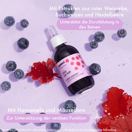GOOVI Legs On Top - Flüssiges Nahrungsergänzungsmittel mit roter Weinrebe & Mäusedorn - 30-Tage-Kur – Ohne Zuckerzusatz