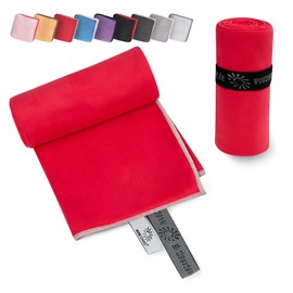 Wowtowelz Microfibre Towel (Red, 180 x 110 cm)