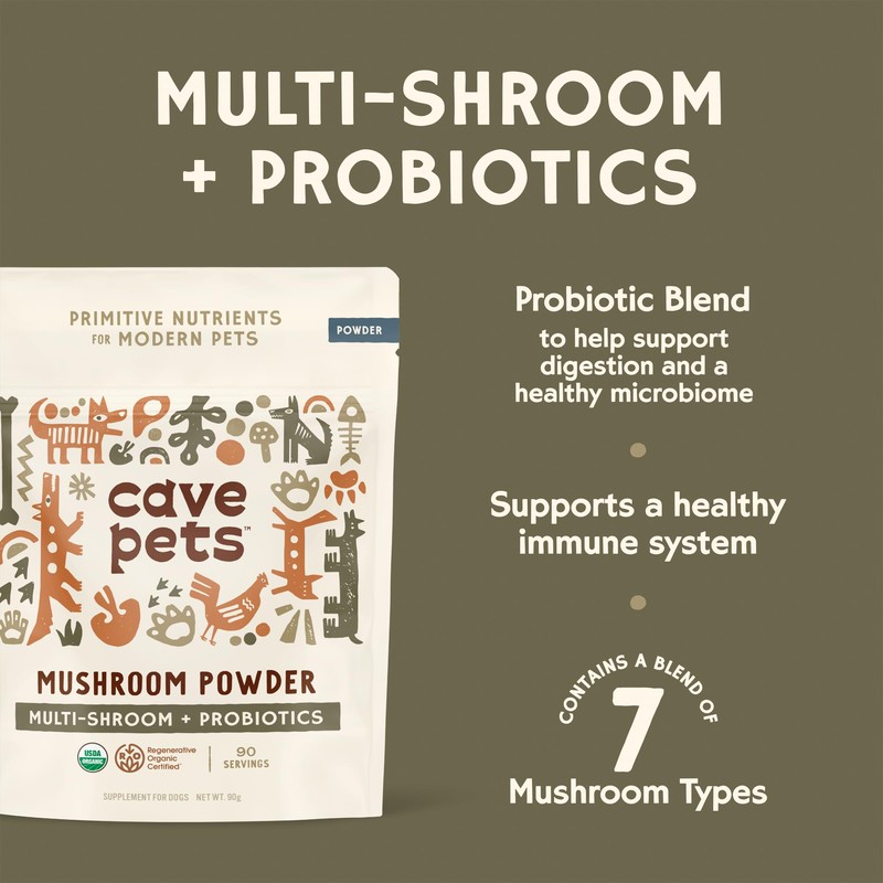 Cave Pets, Super Blend Powder, Dog Probiotic Supplement for Immunity