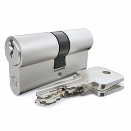 Sempro Locking Cylinder 26/26 Keyed Alike Cylinder Lock 3 Keys Nickel-Plated Brass Tested According to EN 1303:2015