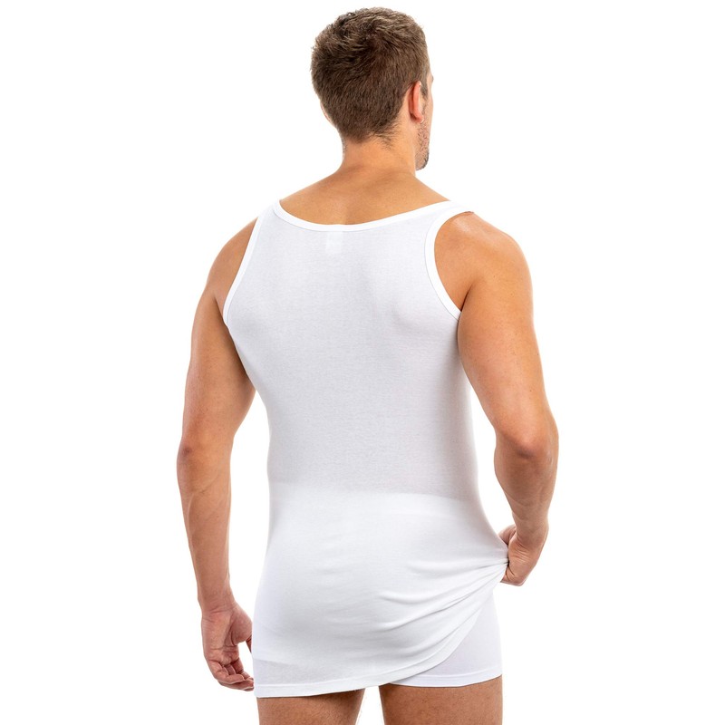 HERMKO 3007 Pack of 3 Extra Long Men's Vest (+10