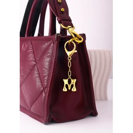 GAOKOXI Gold Bubble Initial Keychain Charm for Women Chunky Bag Purse Charms E Letter Key Chains for Handbag Cute Accessories