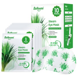 BeHoomi Steam Eye Mask, 10 Packs Heated Eye Mask, Self Heating Warm Compress for Eyes Sleep Mask, Soothing Moist Heat Eye Masks (Lemongrass)
