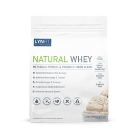 LynFit Nutrition Metabolic Boosting Natural Whey Lactose & Sugar-Free Protein w/Prebiotic Fiber | Vanilla Dream | 30 Servings