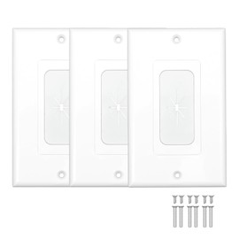 XGGYA Flexible Rubber Wall Plate Cable Pass Through,Standard Size Cable Wall Plate,1-Gang,4.50" x 2.75,Rubber Wall Grommets Insert for Low Voltage Cables,Home Theater System,3 Pack