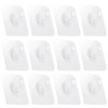COMNICO 12 Pack Adhesive Hooks Clear Plastic Waterproof Heavy Duty