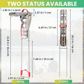 AMGSH 2 Pack Automatic Spring Fishing Rod Holders, Upgraded Stainless Steel Rod Stand with Double Springs, High Sensitivity, Self-Set Hook, for Bank Fishing, Lakes, Rivers, Ponds