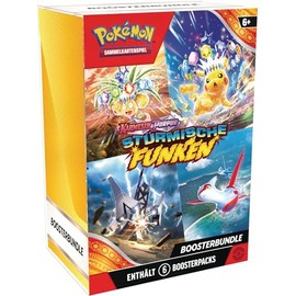 Pokémon-Sammelkartenspiel: Boosterbundle Karmesin & Purpur – Stürmische Funken (6 Boosterpacks)