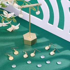 UNICRAFTALE 30 Sets Stainless Steel Flat Round Bezel Dangle Earring Making Kits Gold Blank Dome Dangle Earrings Transparent Glass Cabochon Settings Ear Hooks with Glass Cabochon for Jewelry Making