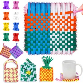 Disracker Weaving Loom Kit Crafts - Arts and Crafts for Kids and Adults, Ideal Gifts for Girls Ages 5 6 7 8-12 14, Potholder Knitting Loom Kit