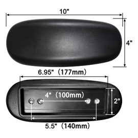 MySit Office Chair Armrest Replacement Arm Pads Universal 4" or 5.5" Mounting Hole (Set of 2) Black