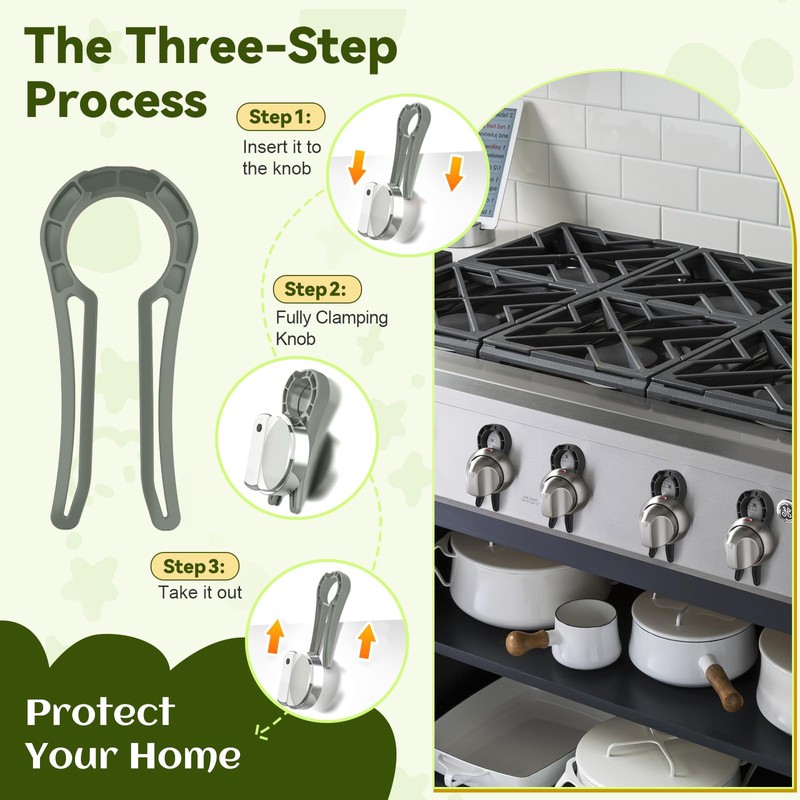 Gas Stove Knob Locks, 5 Pack Stove Knob Locks for