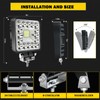 LED Tractor Work Lights MUVKQC 4 Inch 123W 12000lm Square