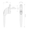 White Yale UPVC Window Handle Inline Double Glazing Universal Key