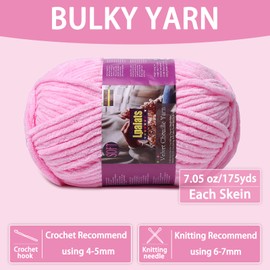 Lpalats Chunky Chenille Yarn for Crocheting - 2x200g Baby Blanket Yarn for Crocheting Soft - 350 Yards Fluffy Thick Plush Yarns for Knitting Blankets Amigurumi (2, Milk White)