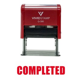 Basic Completed Self Inking Rubber Stamp (Red Ink) Large 2 Pack