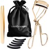 Eyelash Curlers Kit (Gold), Premium Lash Curler for Perfect Lashes, Universal Eye Lash Curler with 5 Eyelash Curler Refills, Eyelash Curler for Women, recourbe cils (Box Colors Vary)