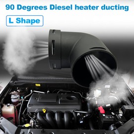 Cotonlake Diesel Air Heater Duct Connector,60mm/2.4inch L-Shape Elbow Ducting Pipe Outlet Connector for Diesel Air Parking Caravan Heaters,Black Plastic（2PCS）