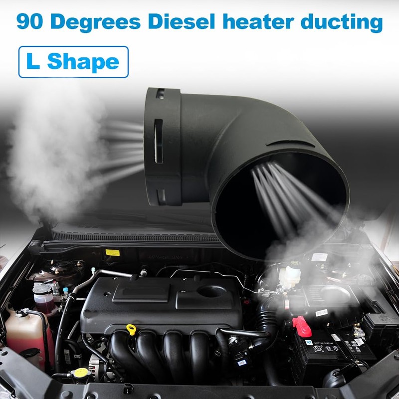 Cotonlake Diesel Air Heater Duct Connector,60mm/2.4inch L-Shape Elbow Ducting Pipe