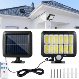 Solar Lights Outdoor 120 LED with 3 Lighting Modes,Solar Motion Sensor Wall Lights, IP65 Waterproof Solar Powered Wall Lights for Garden Patio Yard Deck Pendant Lights