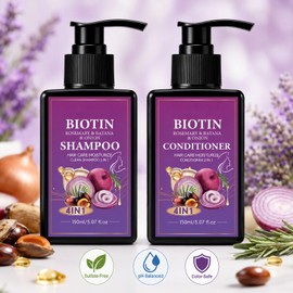 Batana Rosemary Onion Shampoo Set for Strengthening Moisturizing Cleaning, Onion Rosemary Biotin Shampoo and Conditioner for Nourishing, Growth Shampoo for Thicker Hair 2 * 5.07 Fl Oz (2 * 150ml)