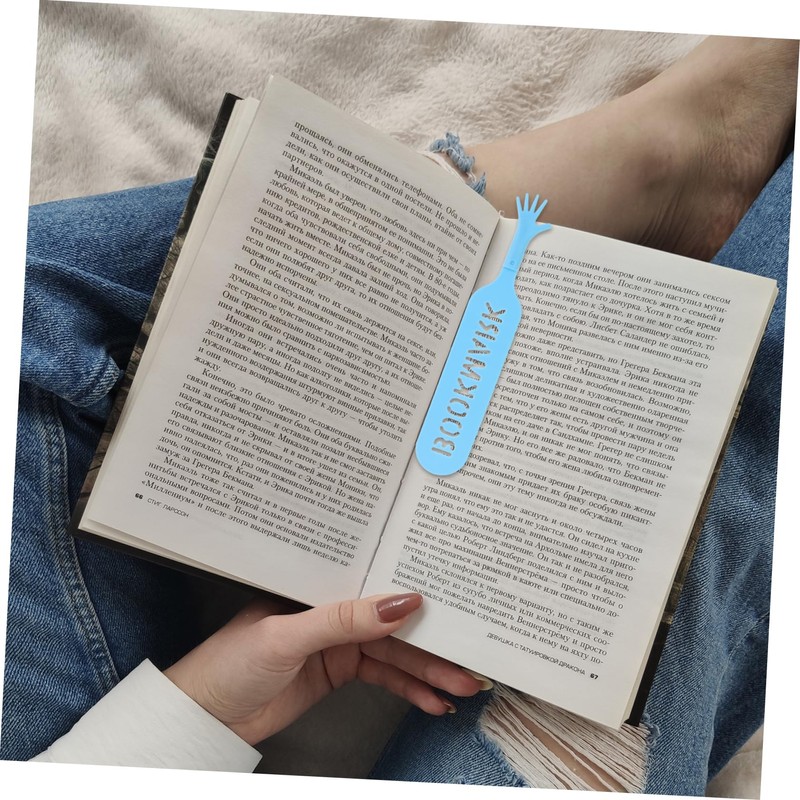 DOITOOL 4Pcs Hand Shaped Plastic Bookmarks Cute Adorable Finger Bookmarks