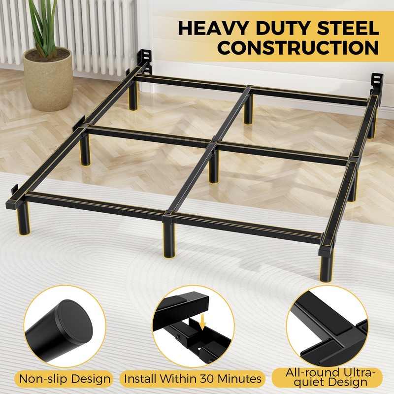 King Size Bed Frame, 7 Inch Basics Metal Bed Frame,