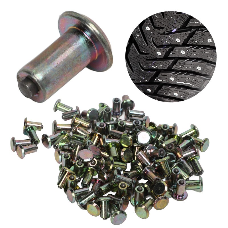 TOPINCN 100-Piece Tire Spikes and Bolts Kit, 9mm Traction Studs,