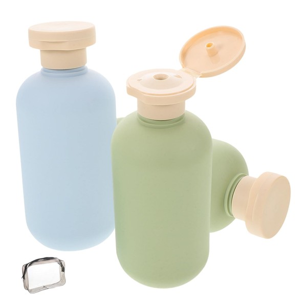 IWOWHERO 3pcs Travel Toiletry Bottles Avocado Design Refillable Shampoo Bottles