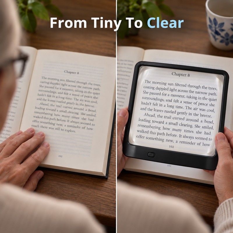 3X Reading Magnifier with LED Lights, Large Lightweight Magnifying Sheet