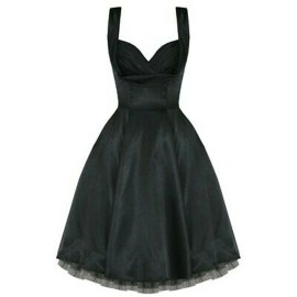H & R  Sexy Black Satin SweetHeart bust shelf Dress Tulle XS & S  6842 New - XS