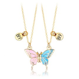 Necklace Magnetic chain Butterfly Matching Necklaces for Best Friends Birthday Christmas Xmas Gifts for Bestie