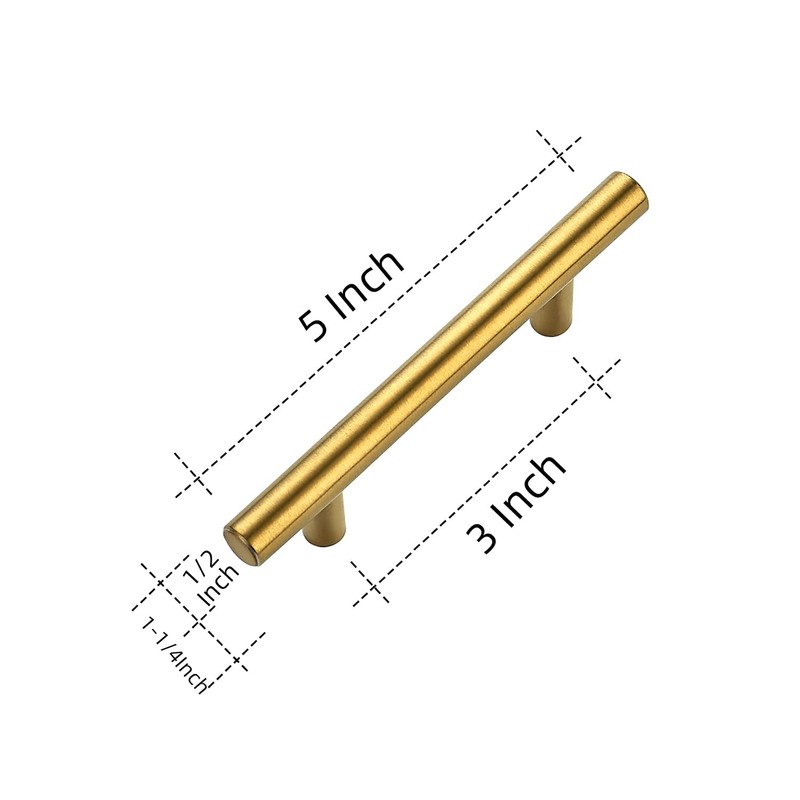Ravinte 24 Pack 5 Inch Cabinet Pulls Brushed Brass Stainless