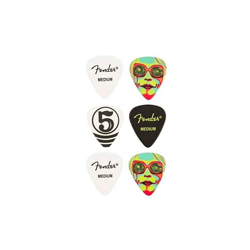 Fender John 5 Celluloid Guitar Picks, 351 Shape, 6-pack