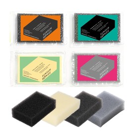 SunSun Sponge Kitchen Sponges, Made in Japan All Surface Scratch-Free Odor Resistant Durable Long-Lasting Sponge for Dishwashing, Monochrome, 4 Count