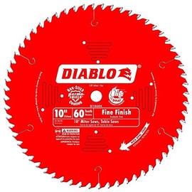 Diablo D1060X-3 10" x 60 Tooth Fine Finish Blade 3x
