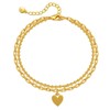 ankbrats Gold Layered Ankle Bracelet for Women, 18K Gold Plated