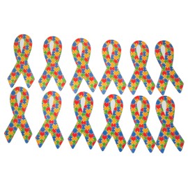 Novel Merk Autism Awareness Miniature Ribbon Teacher Decorations Small Refrigerator Magnet Set (12 Pieces)