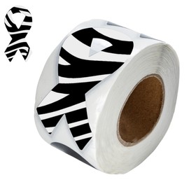 500 Zebra Ribbon Stickers – Zebra Print Ribbon for Rare Disease, EDS, and HEDS – Support and Raise Awareness (1 Roll)