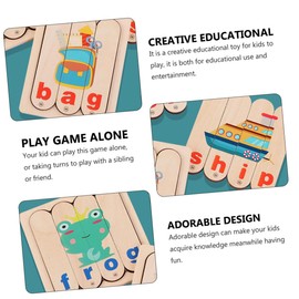 Totority 1set Wooden Letter Matching Cards for Boys and Girls Educational Spelling and Words Learning Game Toy for Preschool Safe Materials Fun Engaging Activity for Early Learning