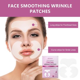 12 Piezas Parches para Arrugas en la Frente y 12 Pares de Parches Antiarrugas para Líneas de Sonrisa - Suaviza Líneas Finas las arrugas&líneas de patas de gallo