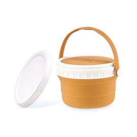 Tegion No Spill Silicone Toddler Snack Containers, Detachable Silicone Flap for Filling&Cleaning, Crumb-Free Hard Plastic Screw Travel Lid, Ultra-Soft for Baby Kids Hand In-Out, Snack Cup Holder 12 oz