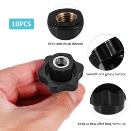 Star grip nut M6, star nut m6, internal thread clamping knob, knurled nut, M6 clamping nut, star head clamping knob, knurled handle nuts, M6 star screw knurled screw, 10 pieces