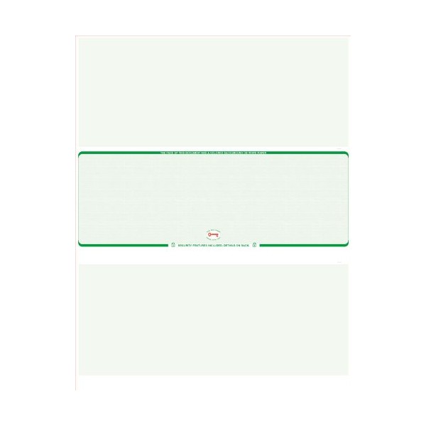 500 Green - Linen Laser Check Stock, (Check at Middle)