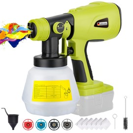 Cordless Paint Sprayer for for Ryobi 18V Battery, Handheld HVLP with 1000ML Container, Electric Paint Sprayer for Painting Ceiling, Fence, Cabinets, Walls (Battery NOT Included)