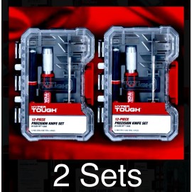 HYPER Tough 2 Sets: Hyper Tough 12pc Precision Knife Tool Set + Click Fit Storage Case NEW