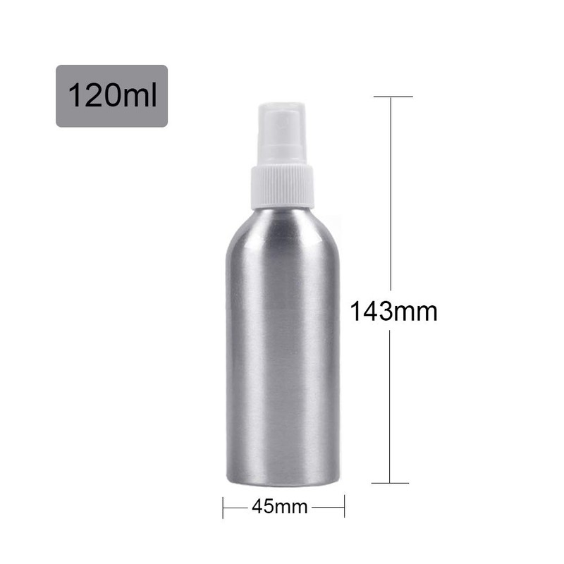 Constore 120ml 4oz Aluminum Fine Mist Atomizers Spray Bottle Metal
