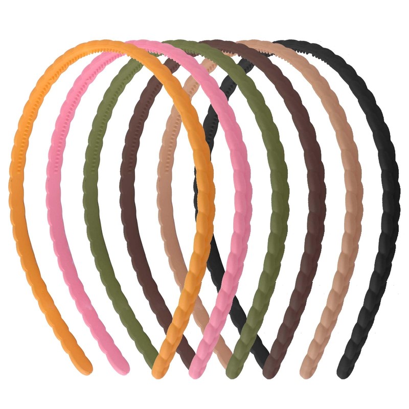 Thin Headbands, 6 Pieces, Colourful Hair Bands, Plastic Headbands, Hair